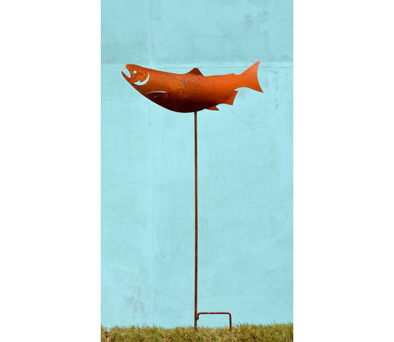 Steel Garden Art - Salmon Stake